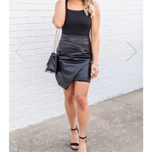 Pink Lily Leather Skirt